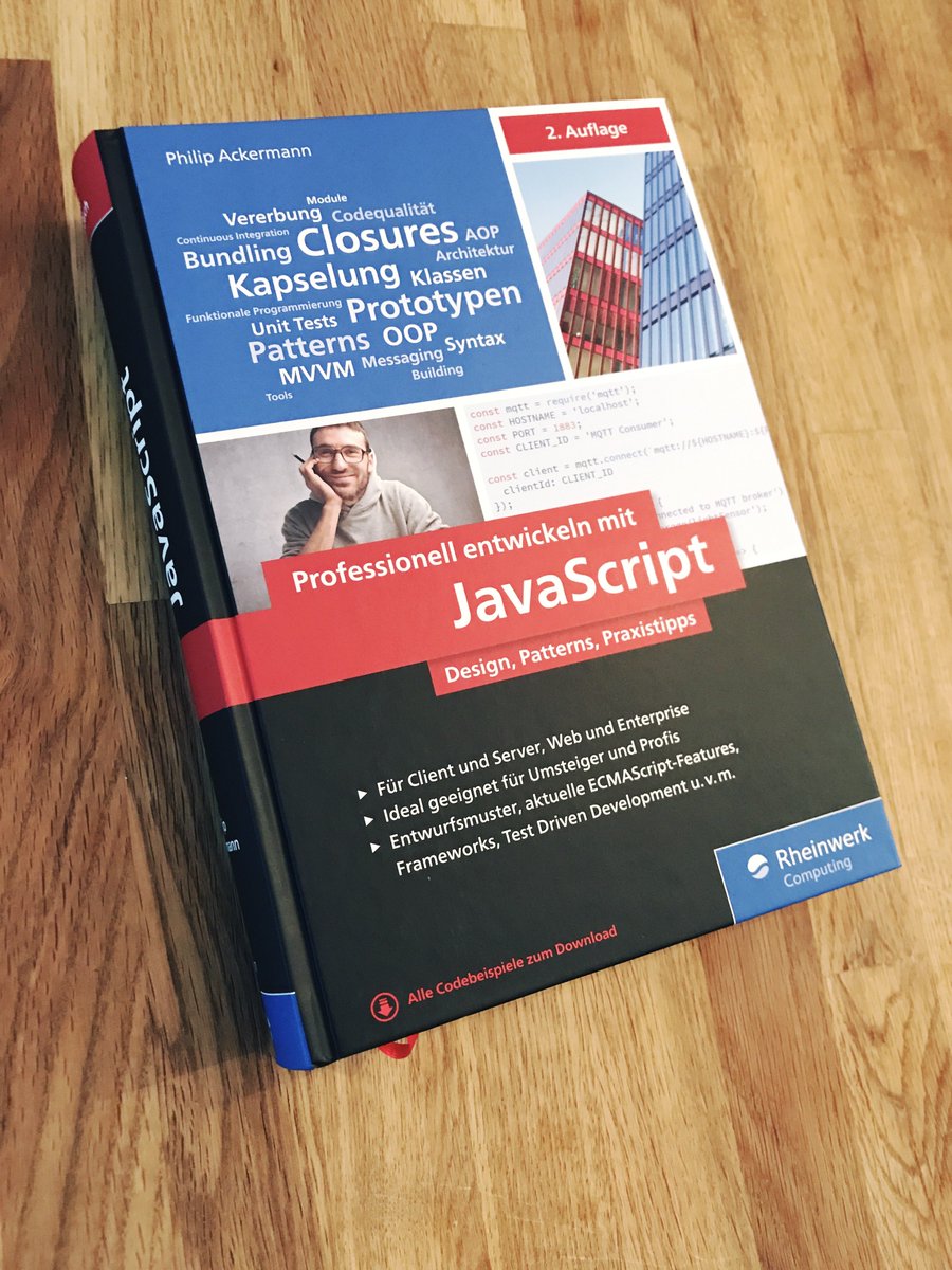 jsprofibuch's tweet photo. Die Belegexemplare sind da! 🎉 #javascript 🦄 #professional 🍭 #nodejs ☀️#software ✨ #patterns 😃 #bestpractices 🌈 #coding 👍 #codingstyle 🎸#javascriptrocks // @rheinwerkverlag https://t.co/Uzxl1eDdeK