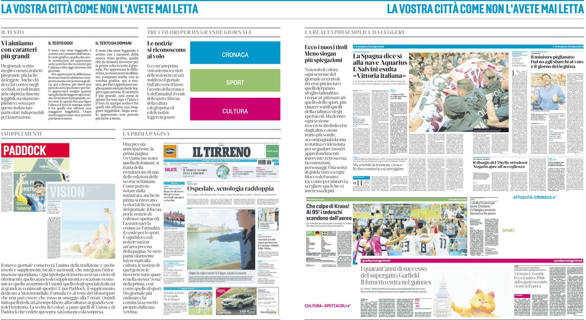 *** Il Tirreno si rinnova: da domani il giornale avrà una nuova grafica