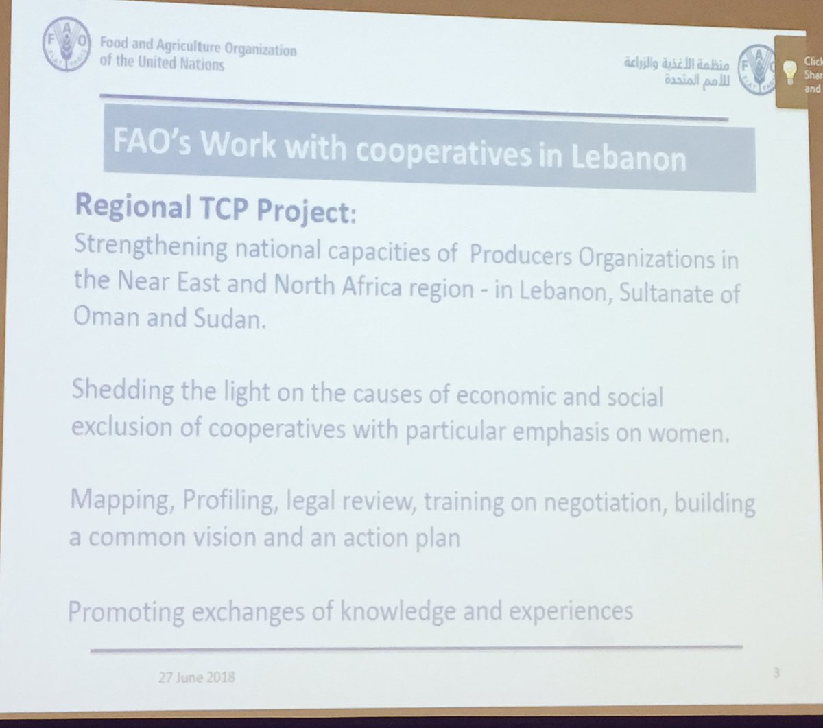 @FAO work with #cooperatives #buildingcapacities #CSFT_2018