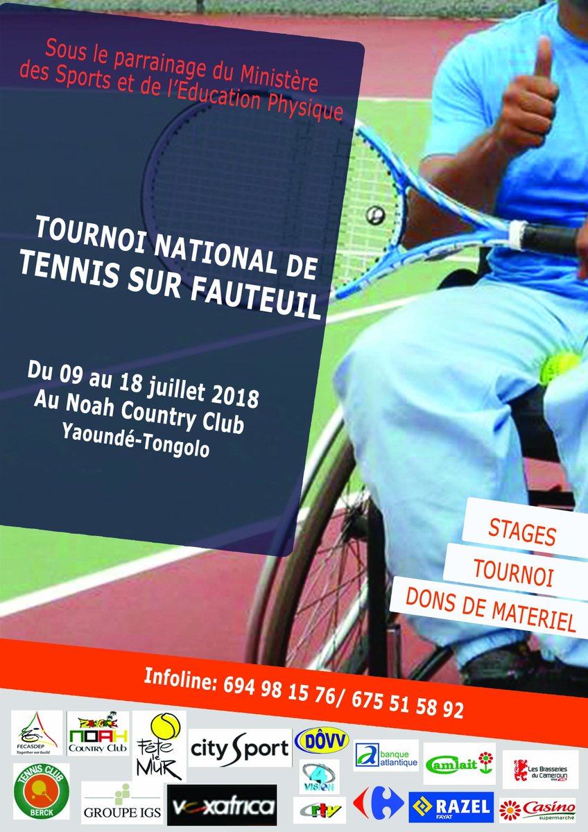 NoahCountry's tweet photo. Un événement sportif à ne pas manquer sous aucun prétexte ! Rt pour informer le maximum de personnes 😁
#handitennis #handisport #sport #tennis #passion #Cameroon #wednesdaymotivation #Love https://t.co/92YAhXT3Me