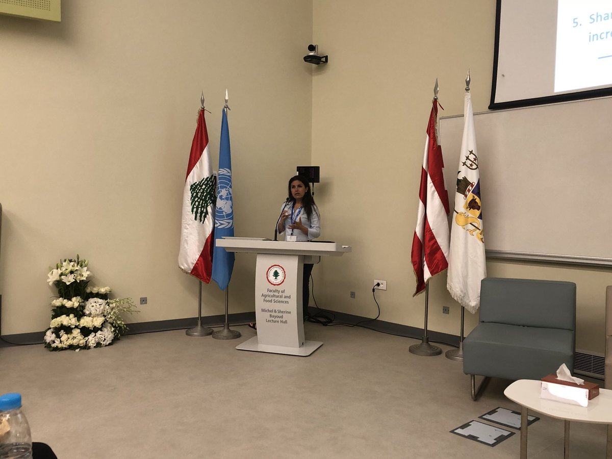 dr_abiad's tweet photo. Ms. Marie-Louise Hayek of #FAO #Lebanon discussing women empowerment in the agriculture sector @AUB_Lebanon @FAO @AUB_FSP @RuralDelights @dr_abiad https://t.co/kzhroAYbwQ