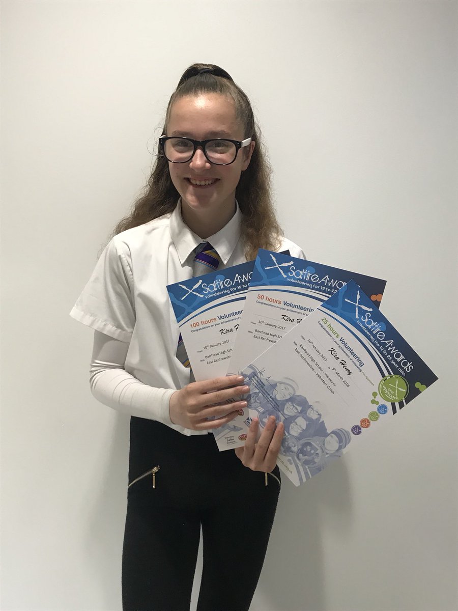 missmcardle1's tweet photo. Outstanding achievement from Kira Henry reaching 100hrs of volunteering- a lot of these hours are from volunteering in school! @BarrheadHighSch #raisethebarr #extremelydedicated https://t.co/j6kuAPWzYC