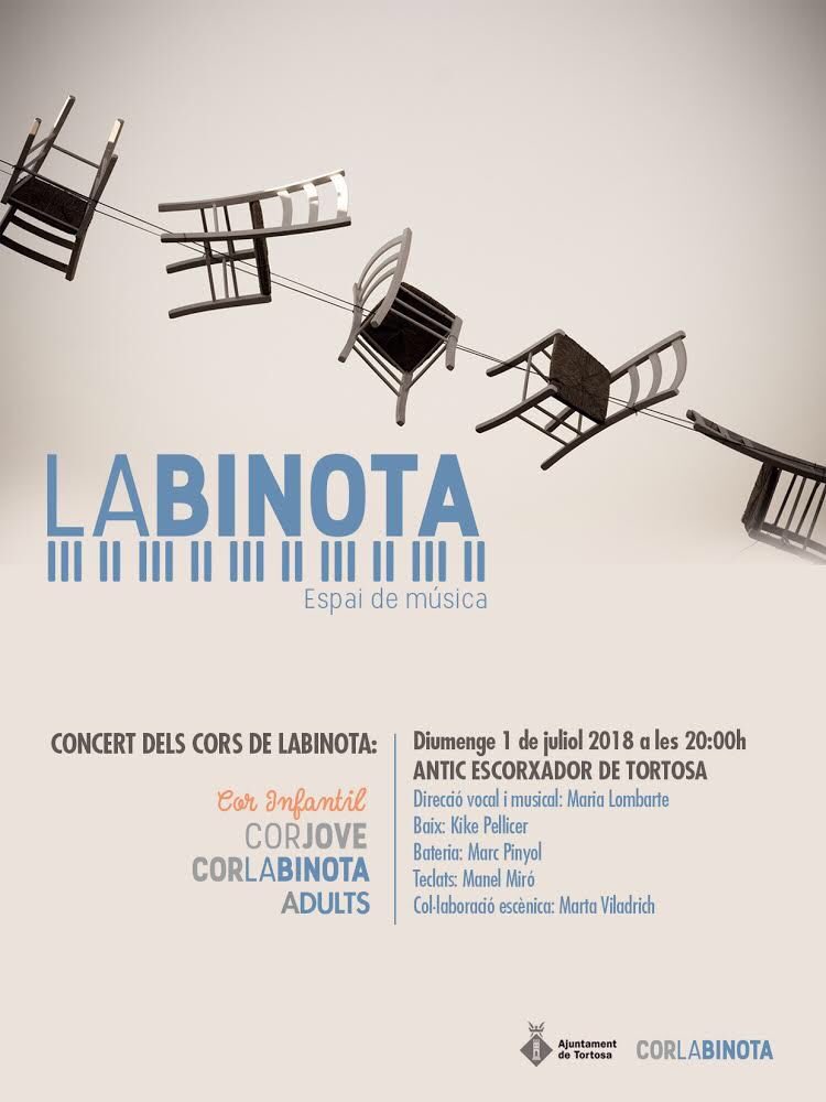 Ja està aquí el concert dels cors Labinota i aquest any està ple de sorpreses! 
El diumenge 1 de juliol a les 20:00h l’Escorxador de Tortosa. No hi podeu faltar! 🎤😁🎉🎶