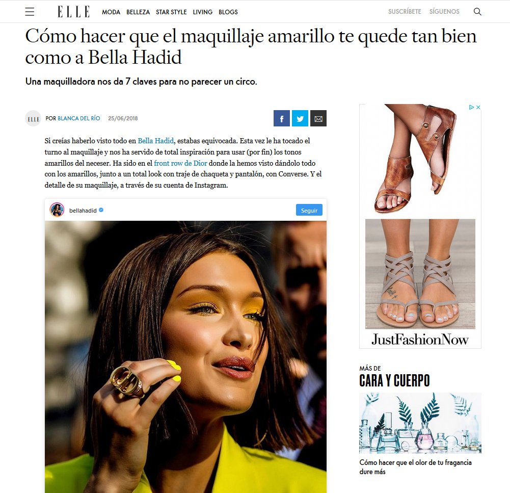 lanalua_es's tweet photo. ¿Cómo conseguir el #maquillaje amarillo de #BellaHadid? 💛
Los consejos de la maquilladora profesional Cristina Lobato arrasan en la prensa especializada #Belleza #LifeStyle https://t.co/aY5BVPrmR5