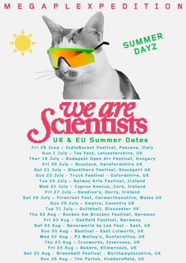 Great coupla weeks touring the Eastern US. The Megaplexpedition continues this weekend in Italy &amp; England, &amp; from there… WHO THE HELL KNOWS! (Actually the answer is here: wearescientists.com)