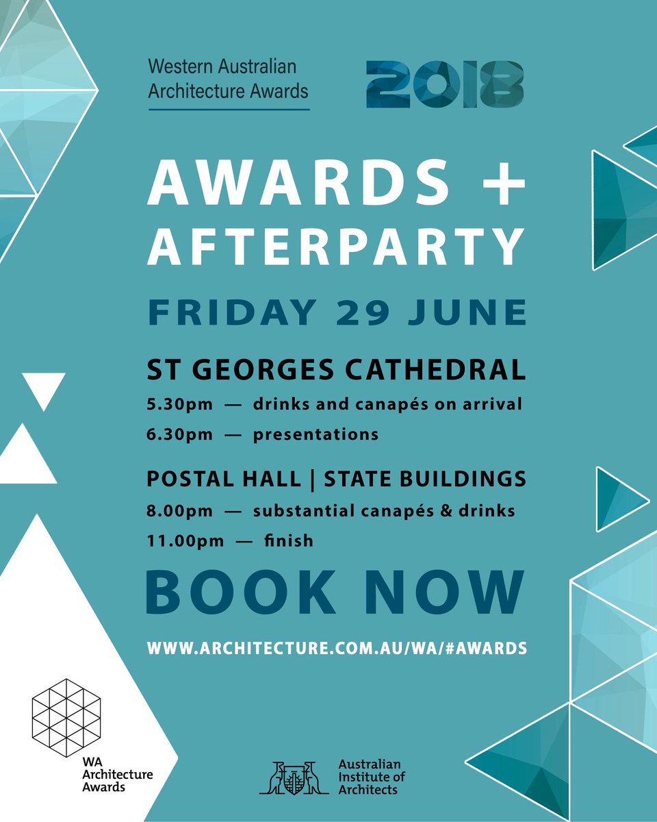 LAST CHANCE TO BOOK
.
.
.
architecture.com.au/wa/#awards

#WAArchitectureAwards2018 #ArchitectureAwards #Awards #Afterparty #theinstitute #WAChapter #architectureWA #architectsWA