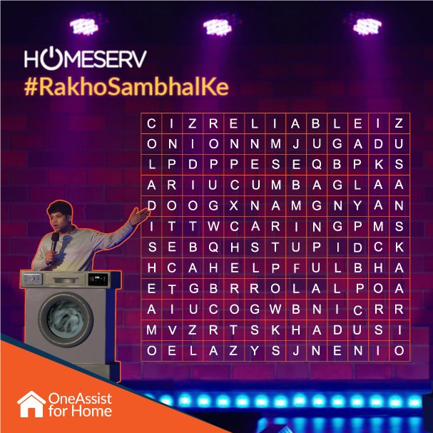 oneassist_in's tweet photo. Appliances don’t say how they feel, so here's a puzzle to help you understand what your appliances want to say. 
The first word you notice is what your TV thinks of you! 
#HomeServ #RakhoSambhalKe https://t.co/2sXrsyRZW0