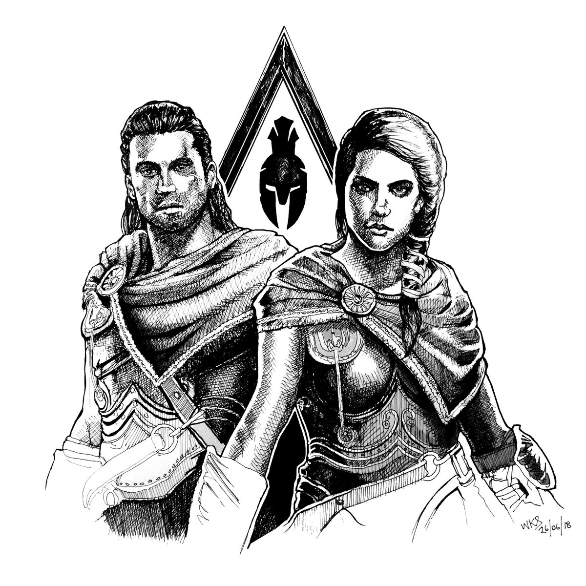 #Kassandra and #Alexios #fanart - @assassinscreed Odyssey #assassinscreedod...