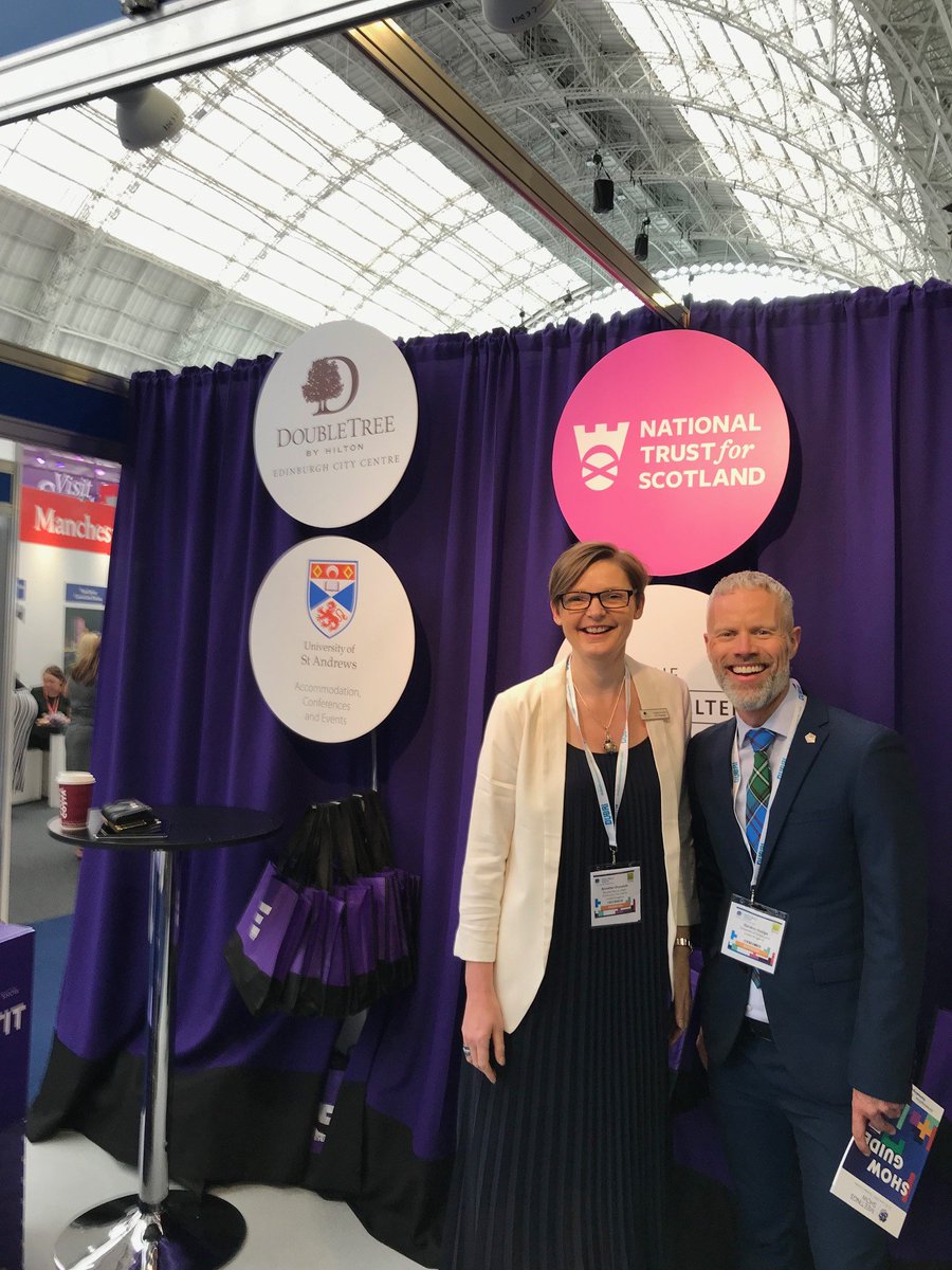 DoubleTreeEdin's tweet photo. Gordon Hodge and Annabel Drysdale raring to go this morning in the heart of Olympia at the #Eventit stand #meetyouattheshow #Standi200 #MeetingsShow2018 #MeetingsShow #eventprofs #DTEdinburgh #PenthouseEdinburgh @TIC_conferences @MeetingsShow https://t.co/UO1FMMsJRN
