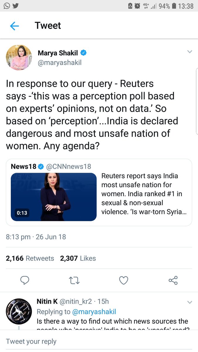 A2_delhi's tweet image. Reuters report quoted by you is not based on any data or evidence (see screen shot attached). Why are you using this unreliable report to further your agenda &amp;amp; maligning the nation&apos;s &amp;amp; government&apos;s image? What is the real agenda? @narendramodi @myogiadityanath sirs, please note