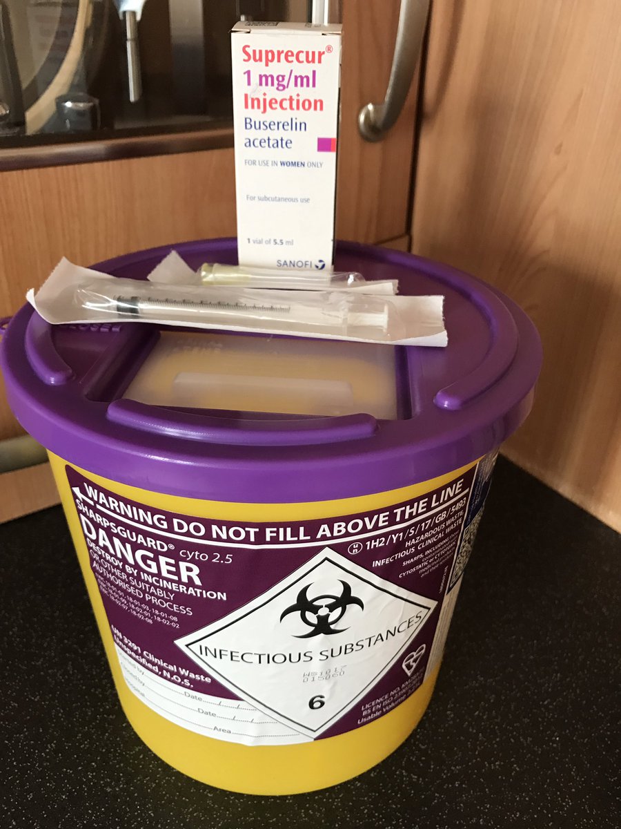 Got everything ready for tonight's first injection of #Buserelin 😬 decided to inject at midnight!