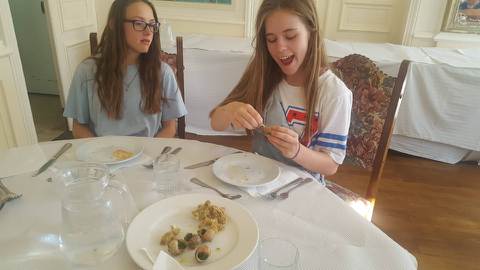 LakelandsAcad's tweet photo. The snails and frog's legs went down a treat last night... We had mixed reactions but glad we tried something new. Miam miam! #LakelandsAcad #LANormandyTrip2018 #LAWorldStudies https://t.co/xBrtKpgYyV