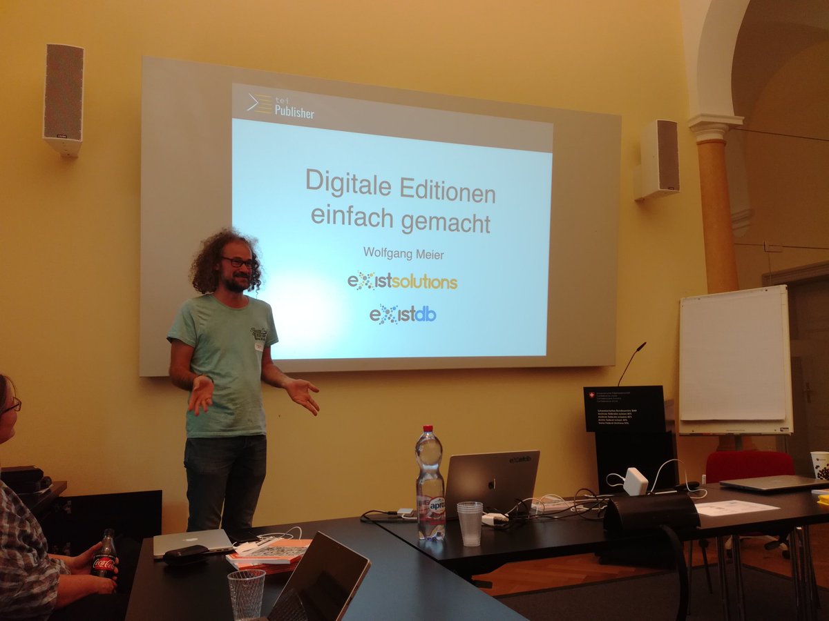 Digitale Editionen einfach gemacht: @wolfgangm von <a href="/existsolutions/">eXist Solutions</a> zeigt wie <a href="/existdb/">eXist-db XML Database</a> aufgebaut ist #dhist #DigitalHumanities <a href="/joewiz/">Joe Wicentowski 魏思達</a> <a href="/SachaZala/">Sacha Zala</a>