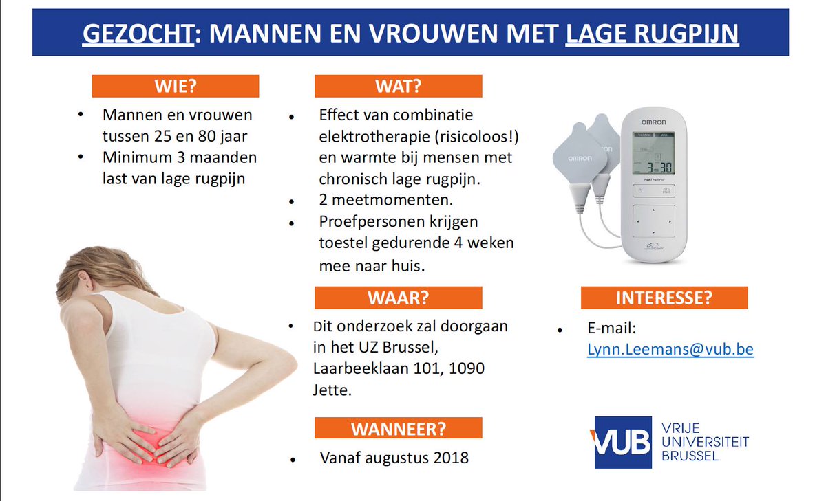 PaininMotion's tweet image. GEZOCHT: mannen en vrouwen met LAGE RUGPIJN voor deelname aan wetenschappelijk onderzoek. #goededaadvandedag #lagerugpijn
