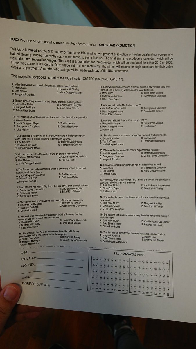 More than nice #NIC2018 poster by Maria Lugaro on Women scientists who made nuclear astrophysics