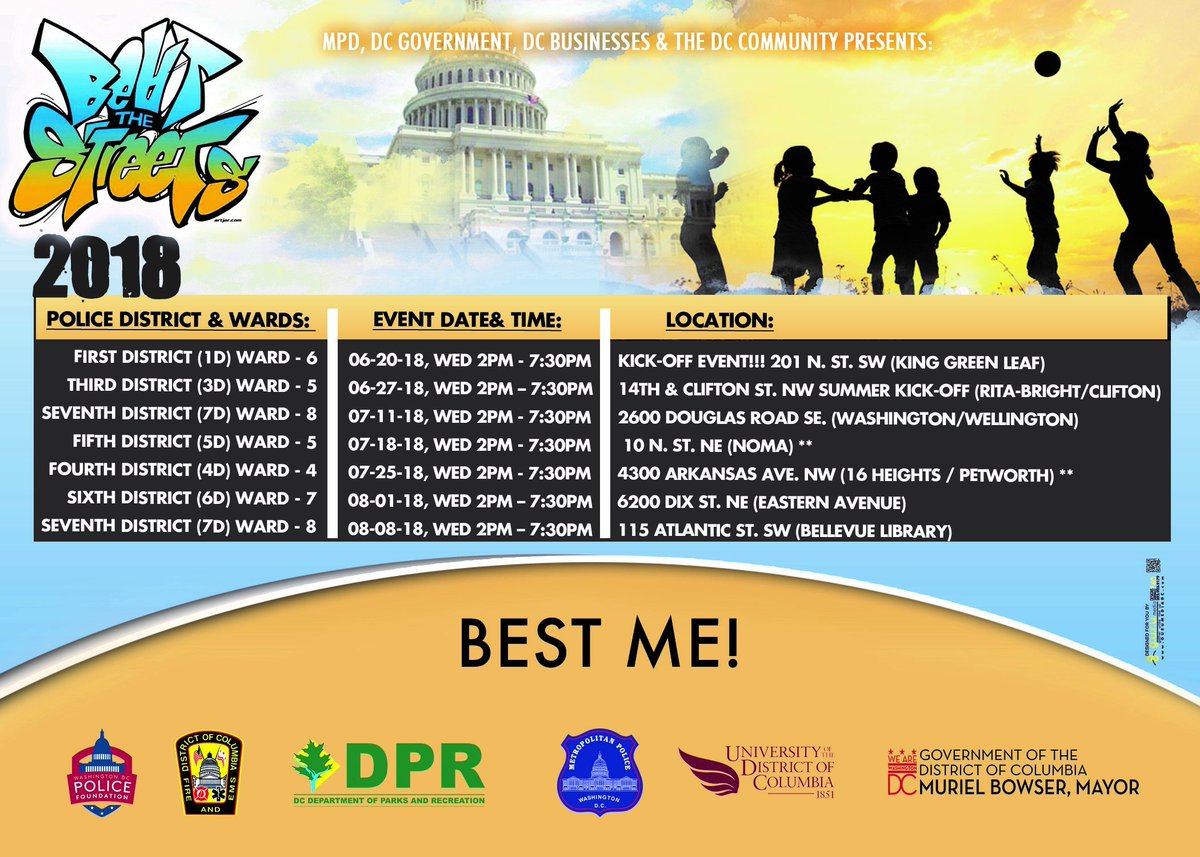 DC_BTS's tweet photo. @MayorBowser MPD-Beat The Streets-DC, today (Wed. 6/27/18) 2pm -7:30pm, 14th &amp; Clifton St. NW, Services, Arts &amp; Culture, Food, Fun All Free! https://t.co/pmY8DlSCJ9
