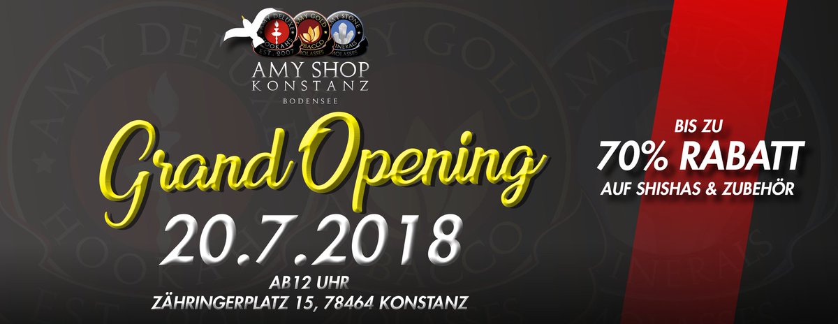 Aufgepasst - bald ist es soweit!

#amydeluxe #amyshop #shisha #hookah #nargile #tobacco #Konstanz