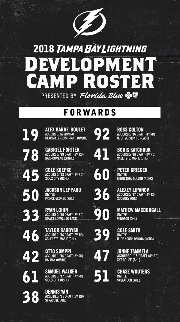 tampa bay lightning on twitter development camp update cal foote