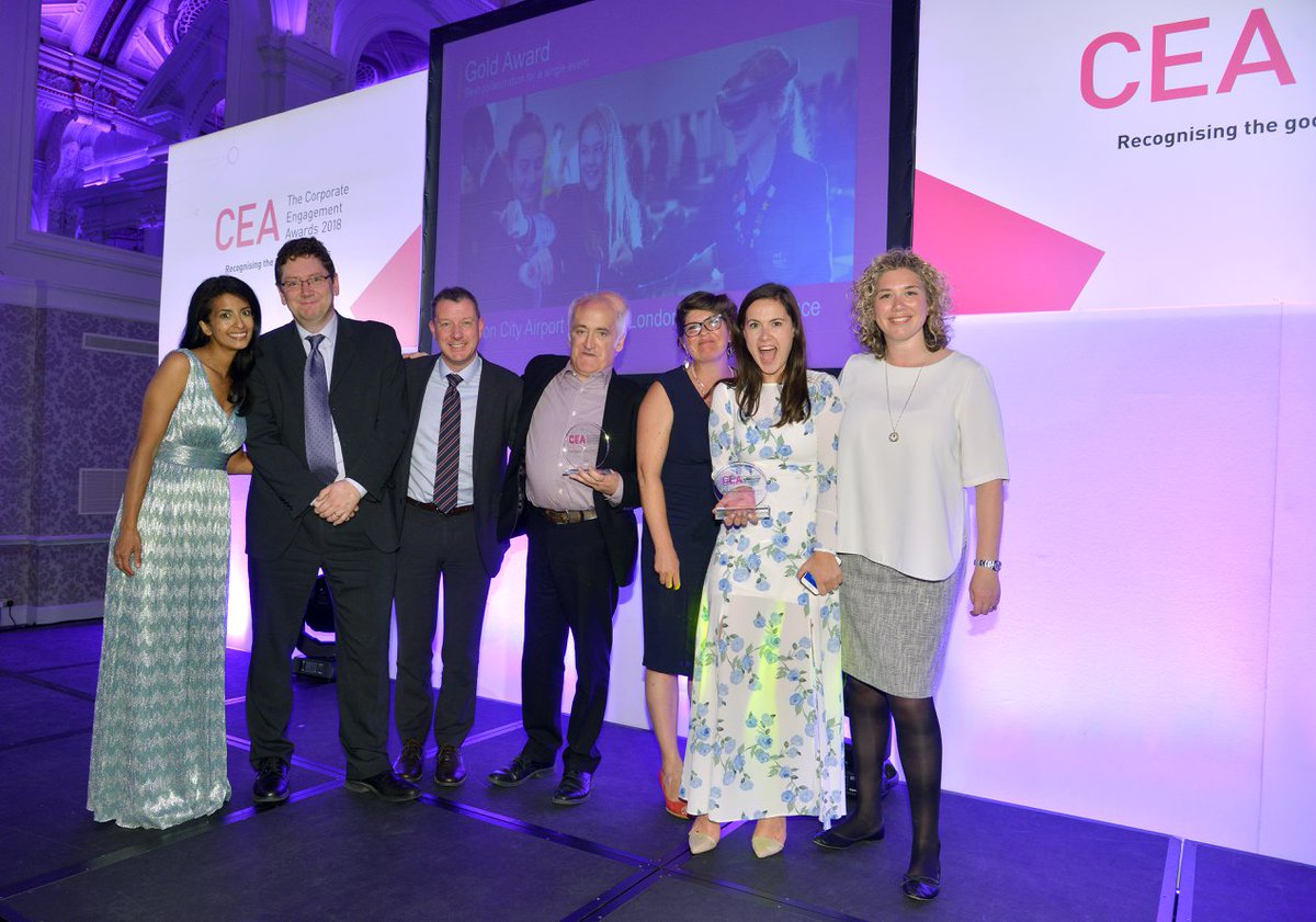 LondonCityAir's tweet photo. We're still celebrating our win at the Corporate Engagement Awards for ‘Best Collaboration for a Single Event’ for our ‘STEM in Aviation Day’. Thank you to @OurELBA, @Bechtel &amp; @NATS for their contributions to encourage 210 East London students to consider STEM careers #CEAwards https://t.co/VUqywI1Ocz