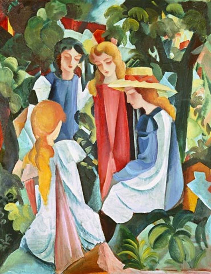 #Art #FourGirls #AugustMacke