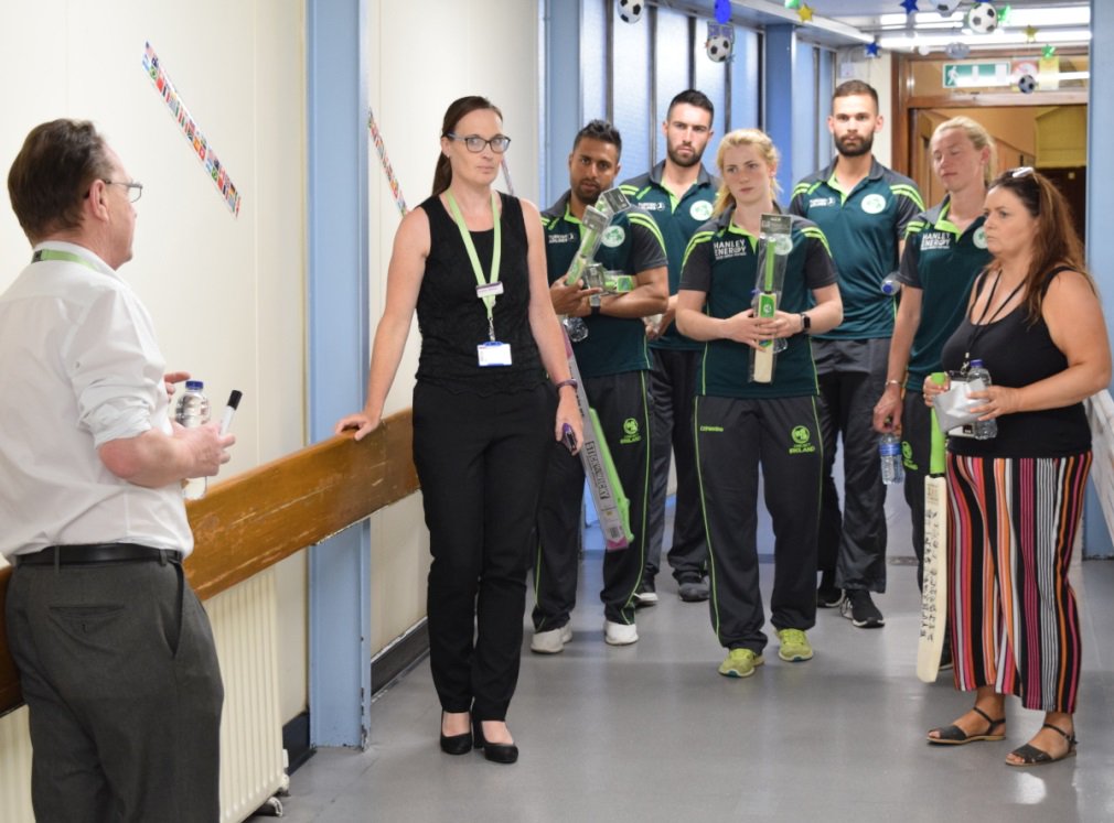WELL DONE: Five of our international cricketers dropped in to visit some special kids at @templestreeth yesterday. Andrew Balbirnie, Jennifer Gray, Una Raymond-Hoey, Simi Singh and James Shannon met the wonderful staff as well. #InspiringKids #BackingGreen