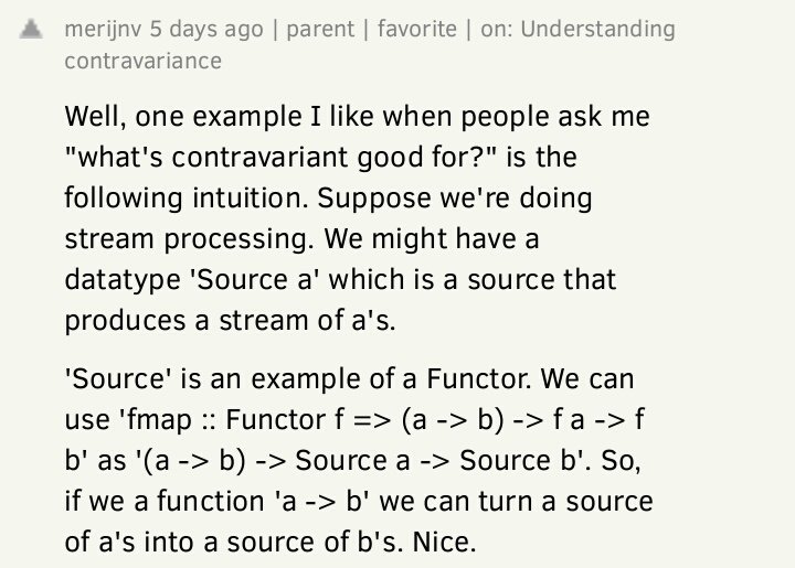 Iceland_jack's tweet image. #Haskell, good explanation of

#Functor (map output)
#Contravariant (input)
#Profunctor (input &amp;amp; output)

news.ycombinator.com/item?id=173726…