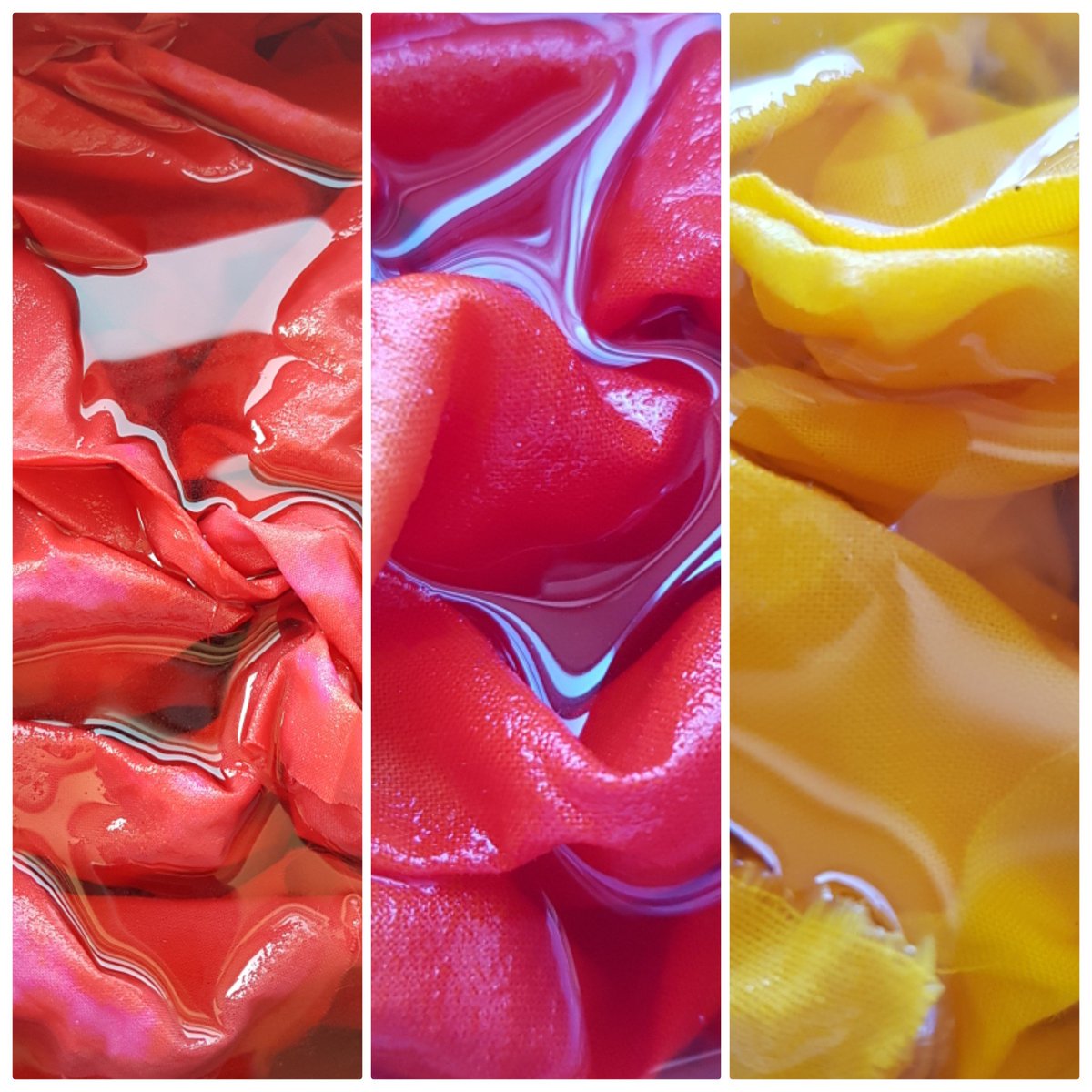 MrsStringerADT's tweet photo. Yr7 dyeing the backgrounds for their Holly Levell inspired cushions. ❤🧡💛💚💙💜 Excited to see the outcome of this new SOW #coloursoftherainbow #ks3arttextiles #newsow #arttextiles #ks3textiles #hollylevellinspiration https://t.co/E8Rjb11gp7