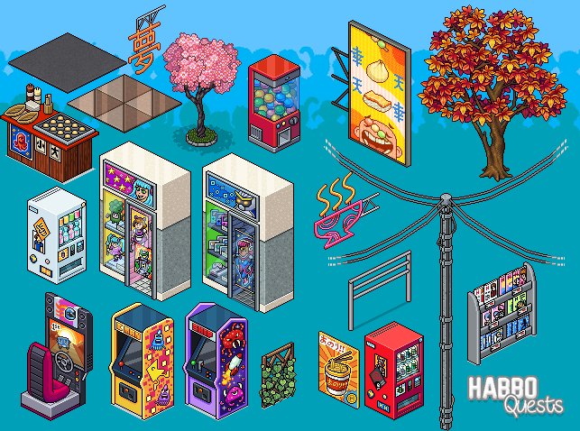 🌟 Check out all the new <a href="/Habbo/">Habbo</a> Tokyo themed furni due for release in August! 🌟