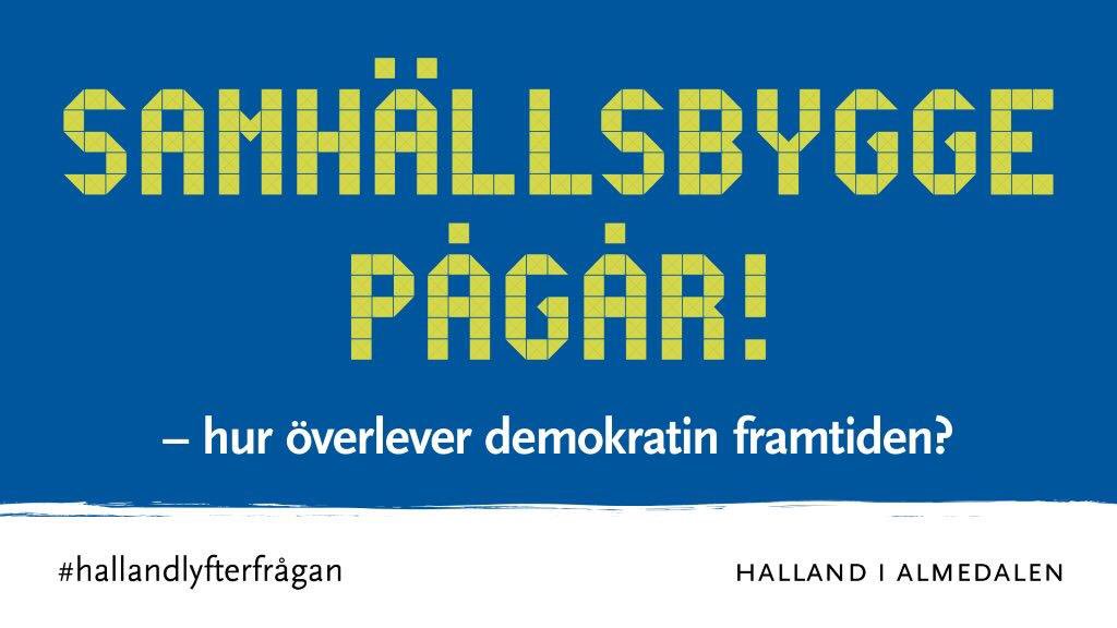 Välkommen till Halland i Almedalen onsd 4 juli. Vi lyfter frågan om utmaningar och möjligheter för att demokratin ska överleva framtiden. Kom och bidra i samtalen. regionhalland.se/almedalen-2018 
#hallandlyfterfrågan #demokrati #hallandialmedalen #almedalen #hallandväxer