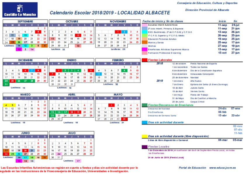 Ste Clm On Twitter Calendario Escolar 2018 19 Albacete Calendario 2018 2019 Albacete Autorizacion Dias No Lectivos Albacete Capital Resolucion Calendario Escolar Provincial 2018 2019 Https T Co Irjauyjuzx Https T Co Lnm4su5qqu calendario escolar en albacete capital