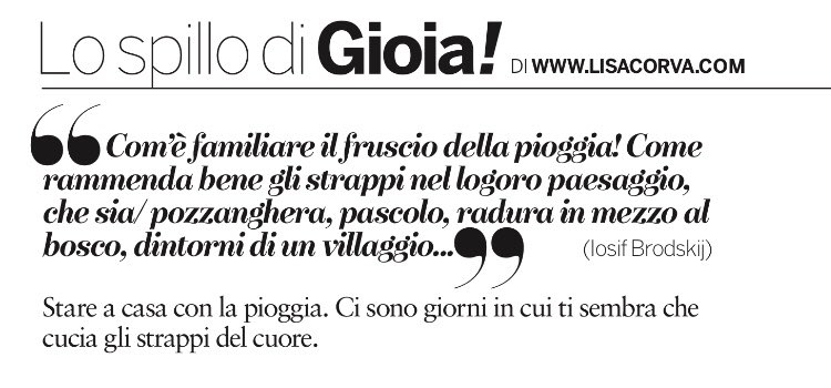 lisacorva's tweet image. Nel mio #spillo su @gioiamagazine c’è la pioggia d’estate.