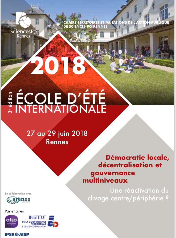 École d’été démocratie locale décentralisation gouvernance territoriale <a href="/SPRchaireTMAP/">Chaire TMAP</a> - les recompositions du paysage participatif français <a href="/CcileBlatrix/">Cécile Blatrix</a> <a href="/Rpasquie/">Romain Pasquier</a> <a href="/FortetClair/">Frédérique Bonnard Le Floc'h</a> @Sc_Po_Rennes @scporennes_aae  @BrestFr  <a href="/AATF_Assoc/">AATF</a> <a href="/metropolerennes/">Rennes Ville et Métropole</a>
