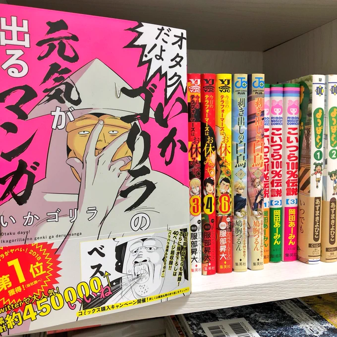 いかゴリラ先生の漫画買った〜！✨
読むと元気が出る棚に置いておこう。 