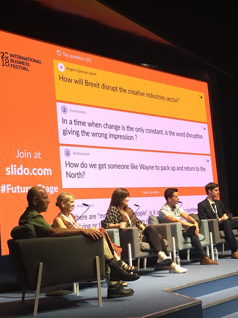 Heated discussion about Brexit. How will it disrupt the creative sector? Or can the creative sector disrupt Brexit? No fisty cuffs yet! @TheBusinessFest @WayneHemingway