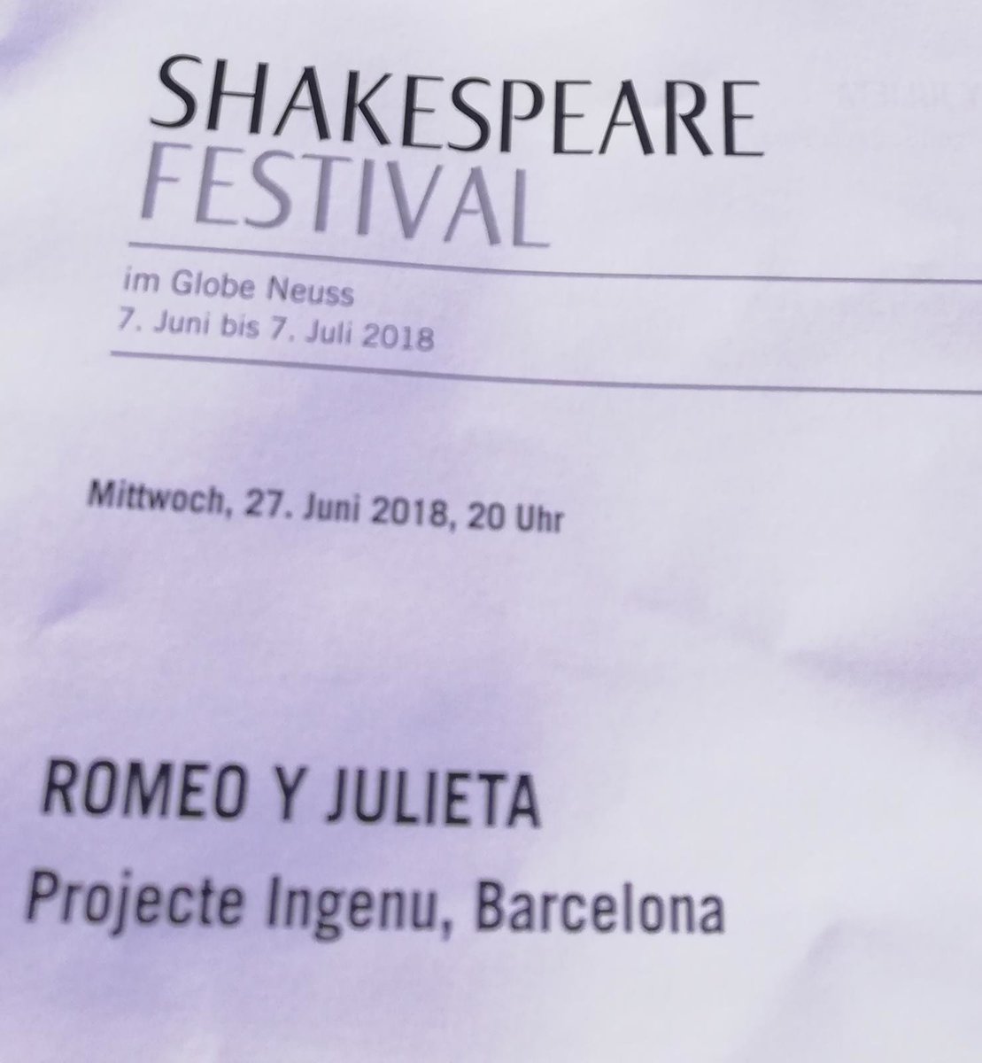 XperTeatro's tweet photo. Tras el éxito en #AlmagrOFF @festivalalmagro #RomeoyJulieta de @projecteingenu llega al #ShakespeareFestivalGlobeNeuss @GlobeNeuss @nauivanow @playcatalan https://t.co/xXYb7JuRVV