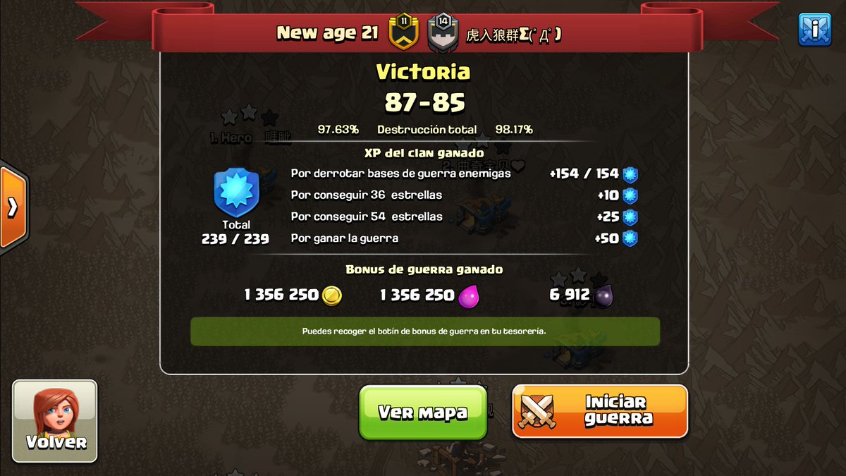 NewAge21CoC's tweet photo. Al final fue victoria ✌ https://t.co/M4nHqwBIxE