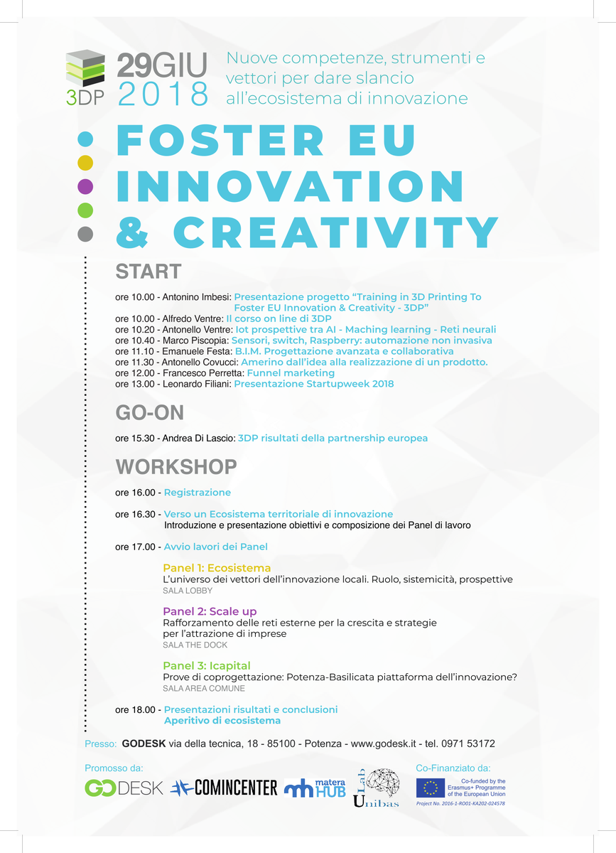💥📋Verso un Ecosistema di innovazione 💥📋
 insieme agli amici di <a href="/Godesk_social/">Godesk</a> | <a href="/Comincenter/">Comincenter</a> | <a href="/materahub/">materahub</a> | 
 vi invitiamo a discutere su "Nuove #competenze, #strumenti e #vettori per dare slancio all’ecosistema di #innovazione lucano".

VENERDI' 29 GIUGNO-#godesk #potenza