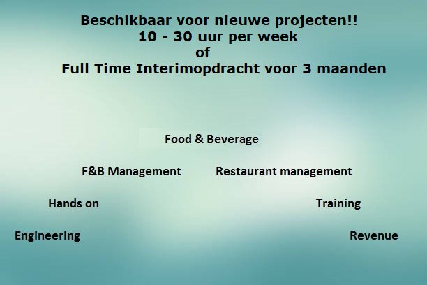 Als interim manager wordt er gewerkt aan alles wat belangrijk worden gevonden door de opdrachtgever. Dit gebeurt altijd op een respectvolle manier en is gericht op teambuilding voor de lange termijn Kernwoorden: #kennis #vaardigheden #openminded #handson #vernieuwend #outofthebox