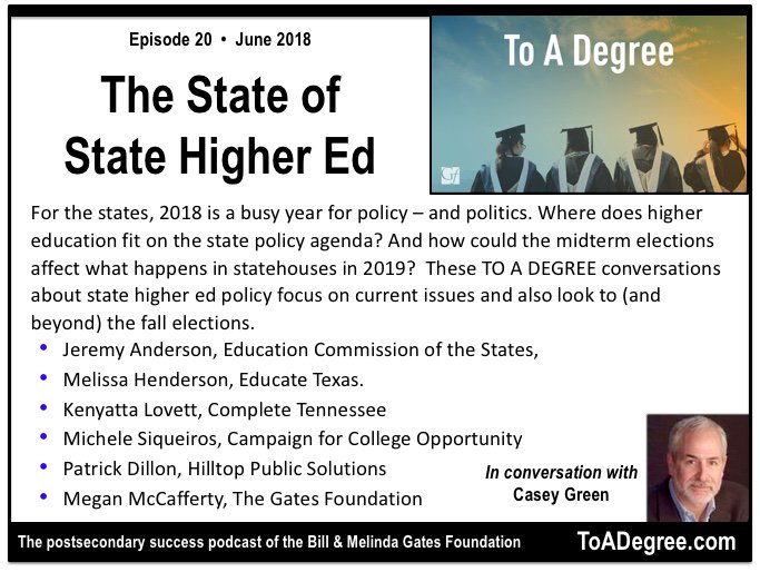 DigitalTweed's tweet image. TO A DEGREE podcast: The State of State Higher Ed      #highered   toadegree.com