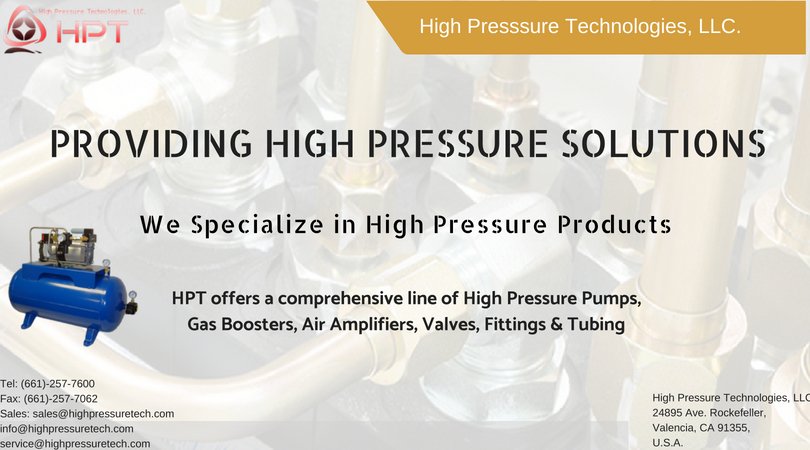 We are a leading supplier of high-pressure equipment and specialize in distributing the wide range of air driven liquid pumps, air amplifiers, and gas boosters. visit: bit.ly/1CJ1lwc