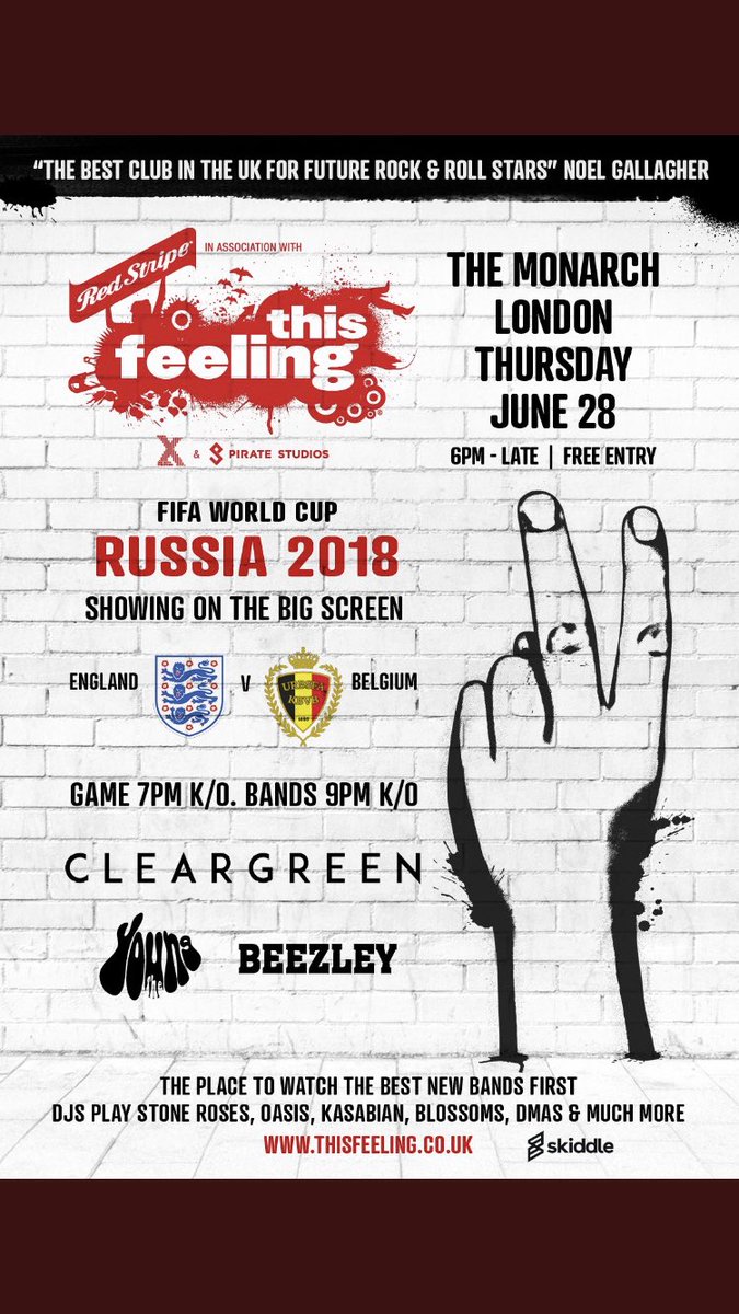 youngbanduk's tweet photo. TOMORROW NIGHT AT @camdenmonarch FOR THE FOOTBALL SPECIAL. WITH @cleargreenmusic AND BEEZLEY. GOING TO BE MASSIVE.
@This_Feeling @redstripeuk @PirateStudiosUK https://t.co/Kd0mlh0OTP