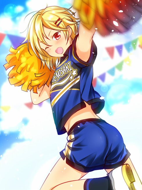 >チア衣装を着たなずなくんに応援されたいです https://t.co/dAS5pXC4sw #odaibako_menokonome

えいえいおー♪
～どうしても短パンで描きたくて夏～
お題ありがとうございましたー 