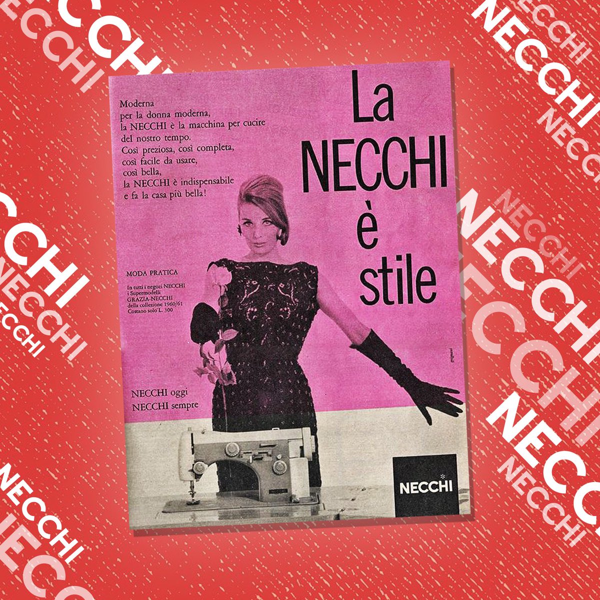 Nella pubblicità tratta da una rivista del 1960 vengono delineate le caratteristiche delle macchine per cucire Necchi. Soprattutto, «Moderna per la donna moderna, la Necchi è la macchina per cucire del nostro tempo». #cucito #storia #diy #sewing goo.gl/iix4cS