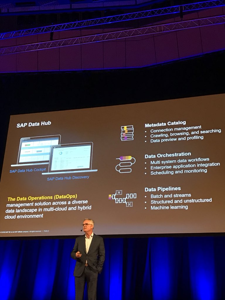 asatoor's tweet photo. @McStravickGreg Shares power of SAP Data Hub @sapinsider #BIHANA2018 for Data Ops https://t.co/ouYS0Flxng