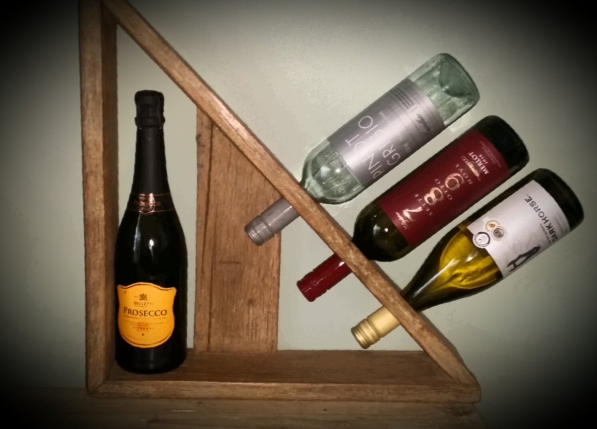 uraplank's tweet photo. Guess which pieces of wood from the pile made the wine rack &amp; bathroom cabinet?  #recycled #woodwork https://t.co/71QDLcoVMf