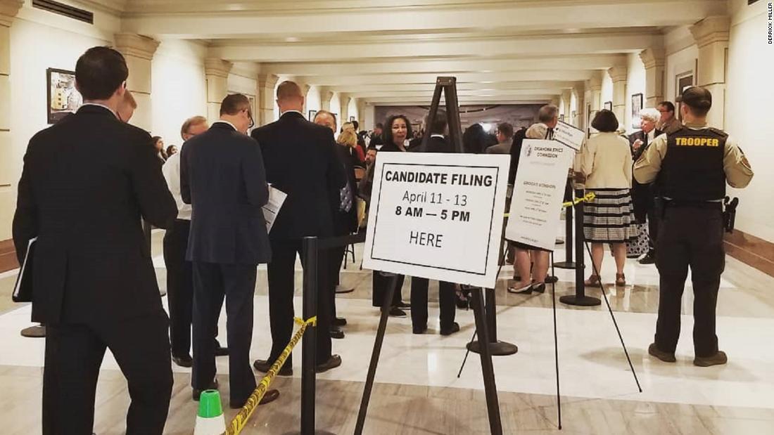 CNN's tweet photo. Galvanized by the issue of teachers pay and school funding, Oklahoma teachers marched and protested in the state Capitol earlier this year. Last night, dozens advanced in primaries. https://t.co/z9o41OeDPF https://t.co/Ly09HdFNpj
