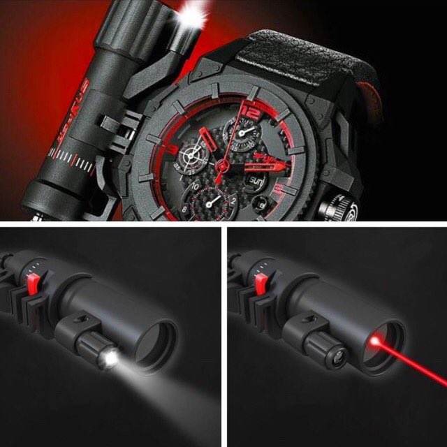 A UNIQUE CONCEPT - Snyper One &amp; Snyper Module (Laser Beam &amp; LED) - Chrono Automatic Day Date - Case 51mm 😎💣 #swissmade #swisswatch #blackwatch #laser #luxurywatche