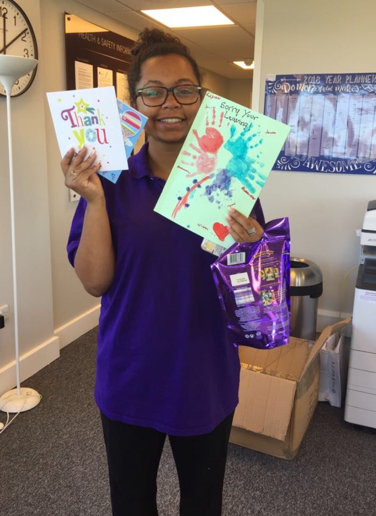 Today we said goodbye to Liyah , our wonderful creche assistant , kids coach and receptionist. However our loss is DL Southend’s gain as Liyah transfers her skills to David Lloyd by the sea.