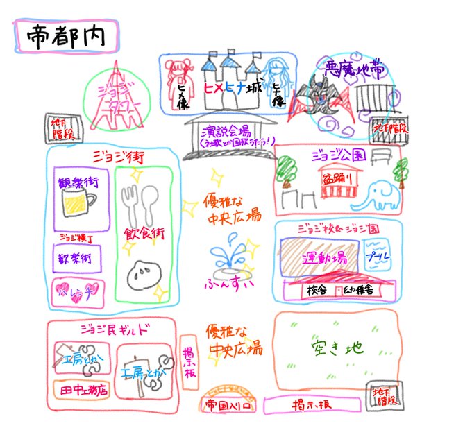 【募集!】
マイクラのヒメヒナ女児女児帝国内に新しく立てる建物をぼしゅー!!
ヒメとヒナが欲しいってお願いしてジョジ建設員のみんなに建ててもらったのはマップに書いてある建物だよ～～!
それ以外の建物でこれどう?っていうのをこのツイートにリプしてほしい!!
#ジョジ建設 
