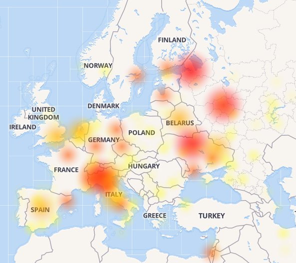 ProgressTG's tweet photo. #TelegramDown  27 giugno
Disservizi e problemi in tutta Europa, ancora nessun comunicato sul disservizio. https://t.co/B0I3r5aREE